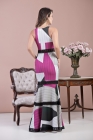 VESTIDO LONGO KÍMIKA ESTAMPADO COM RENDA