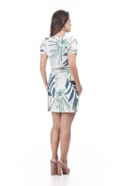 VESTIDO CURTO KÍMIKA ESTAMPADO COM MANGA BUFANTE. 