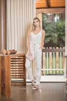CONJUNTO KÍMIKA LINHA ECO CALÇA EM DUAS BASES PALHA.