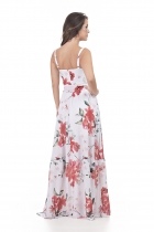 VESTIDO LONGO KÍMIKA EM CREPE FLUIDO ESTAMPADO.