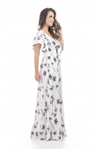 VESTIDO LONGO KÍMIKA EM MOUSSELINE ESTAMPADO.