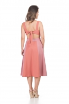 VESTIDO KÍMIKA MÍDI BICOLOR.
