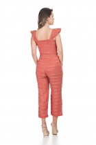 CONJUNTO KÍMIKA CALÇA PANTACOURT TEXTURIZADO LARANJA.