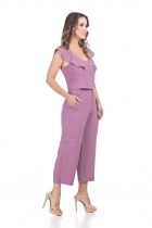 CONJUNTO KÍMIKA CALÇA PANTACOURT ROXO.