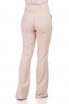 CALÇA KÍMIKA FLARE COM FIVELA BEGE.