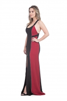 VESTIDO KÍMIKA LONGO BICOLOR.