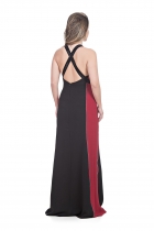 VESTIDO KÍMIKA LONGO BICOLOR.
