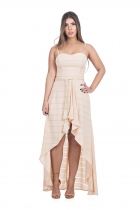 VESTIDO LONGO KÍMIKA DEVORÊ BEGE.