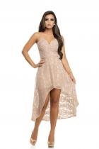 Vestido Mullet Kímika Em Renda Rosê.