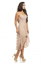 Vestido Mullet Kímika Em Renda Rosê.