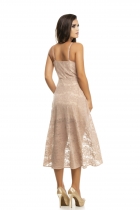 Vestido Mullet Kímika Em Renda Rosê.