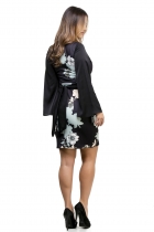Vestido Kímika Coleção Soul Com Detalhe Manga Solta Lisa Preta.