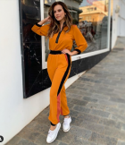CONJUNTO KÍMIKA EM CREPE ALFAIATARIA MOSTARDA
