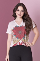 T-SHIRT KÍMIKA ESTAMPADA VERMELHO