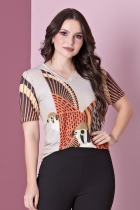 T-SHIRT KÍMIKA ESTAMPADA LARANJA