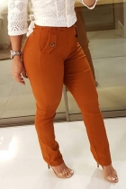 CALÇA AVULSA KÍMIKA EM BENGALINE MARROM