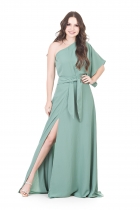CONJUNTO KÍMIKA SAIA LONGA EM CREPE FLUÍDO VERDE