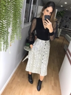 CONJUNTO SAIA MÍDI KÍMIKA COM PADRONAGEM "PÍTON"