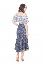 VESTIDO MÍDI KÍMIKA EM CREPE FLUIDO DE POÁ