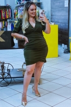 VESTIDO CURTO KÍMIKA EM MALHA COM LEVE HOLOGRÁFICO VERDE