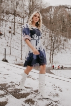 VESTIDO CURTO KÍMIKA EM CREPE DE SEDA ESTAMPADO