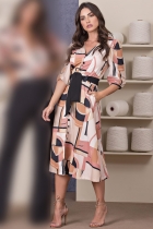 VESTIDO MIDI KÍMIKA EM CREPE COM TOQUE DE SEDA ESTAMPADO