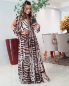 VESTIDO LONGO KÍMIKA COM ESTAMPA EXCLUSIVA EM SEDA TRANSPARENTE