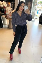 CONJUNTO KÍMIKA CALÇA RISCA DE GIZ E BLUSA EM CREPE 08943.