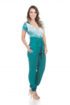 CONJUNTO KÍMIKA CALÇA EM LIOCEL LEVE VERDE.