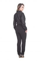 CONJUNTO KÍMIKA CALÇA RETA E CAMISA COM ESTAMPA COBRA PRETO.