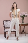CONJUNTO KÍMIKA DE CALÇA JOGGER EM LINHO CONFORT E BLUSA ESTAMPA EXCLUSIVA