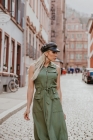VESTIDO MÍDI KÍMIKA EM LINHO COM TEXTURA PIQUET VERDE