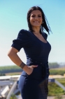 VESTIDO CURTO KÍMIKA MONOCROMÁTICO EM CREPE CONFORT AZUL MARINHO