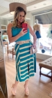 CONJUNTO KÍMIKA DE SAIA MÍDI BICOLOR VERDE