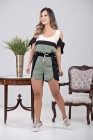 CONJUNTO KÍMIKA DE SHORT EM CREPE TEXTURIZADO TRICOLOR