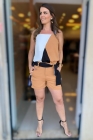 CONJUNTO KÍMIKA DE SHORT TRICOLOR EM CREPE TEXTURIZADO
