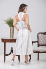 VESTIDO MÍDI KÍMIKA EM LINHO LISTRADO DE FIBRAS NATURAIS 