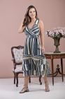VESTIDO MÍDI KÍMIKA COM TOQUE DE SEDA DEVORÊ ESTAMPADO VERDE