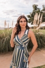 VESTIDO MÍDI KÍMIKA COM TOQUE DE SEDA DEVORÊ ESTAMPADO VERDE