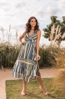 VESTIDO MÍDI KÍMIKA COM TOQUE DE SEDA DEVORÊ ESTAMPADO VERDE