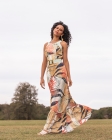 VESTIDO LONGO KÍMIKA EM CREPE FLUÍDO ESTAMPA EXCLUSIVA 