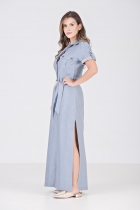 VESTIDO LONGO KÍMIKA LINHA ECO AZUL.