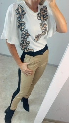 CALÇA KÍMIKA SKINNY DE COURO ECOLÓGICO E MALHA